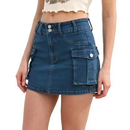 Low-Waist Slim Fit Solid Color Skirt